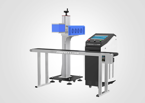 Online vliegende Co2-lasermarkeermachine voor kunststof, lasermarkeerapparatuur