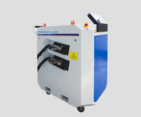 Perfect Laser 1000W 1500W 2000W 3000W Handheld Dubbele-kop Metalen Materialen Koolstofstalen Platen Fiber Laser Reinigingsmachine