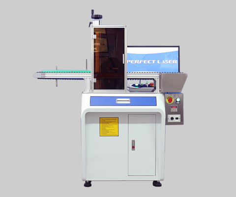 20W 30W 50W Vloerstaande Pen Transportband Fiber Laser Markeermachine Met Gesloten Deksel